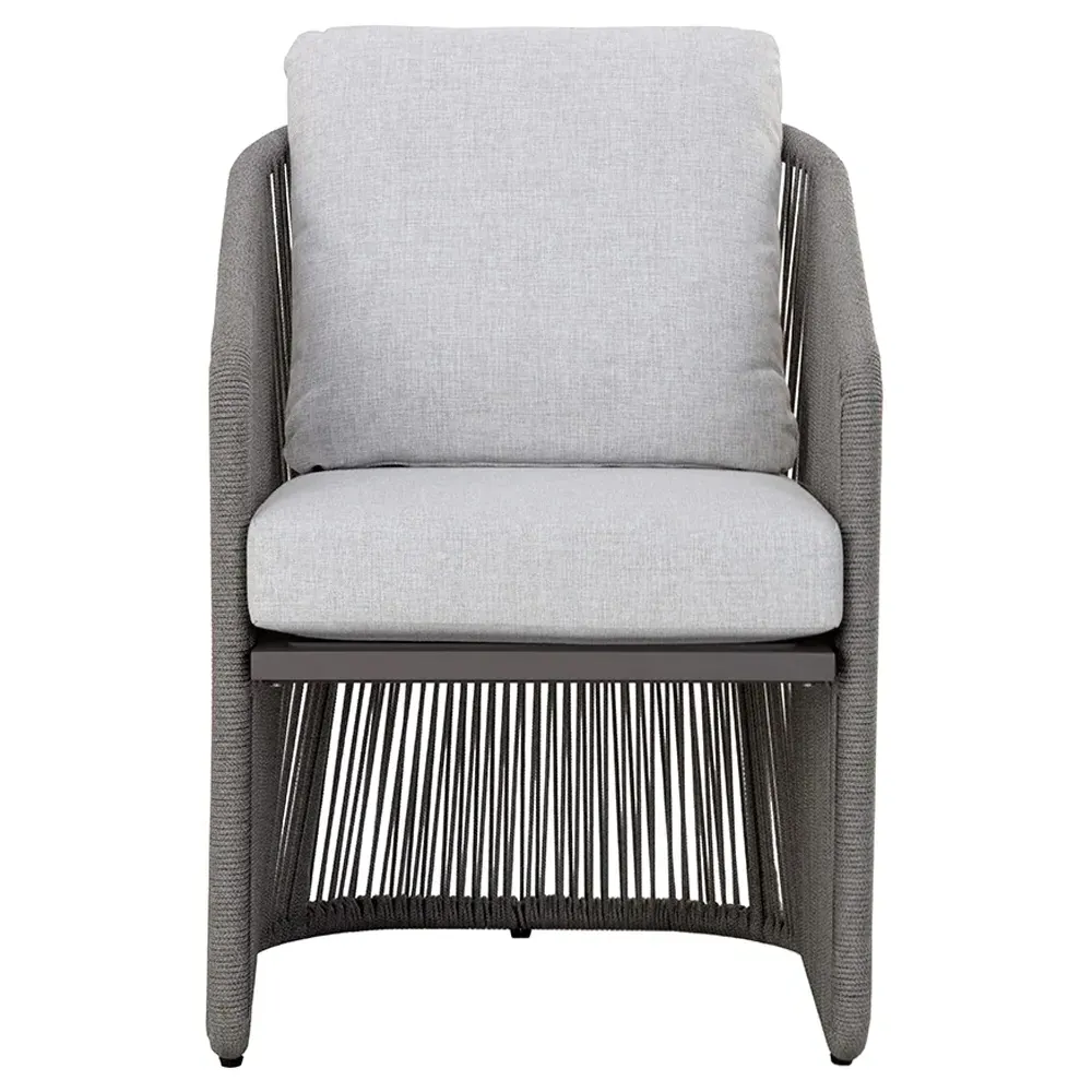 Terrell Outdoor Dining Chair - Light Grey, Woven Rope image
