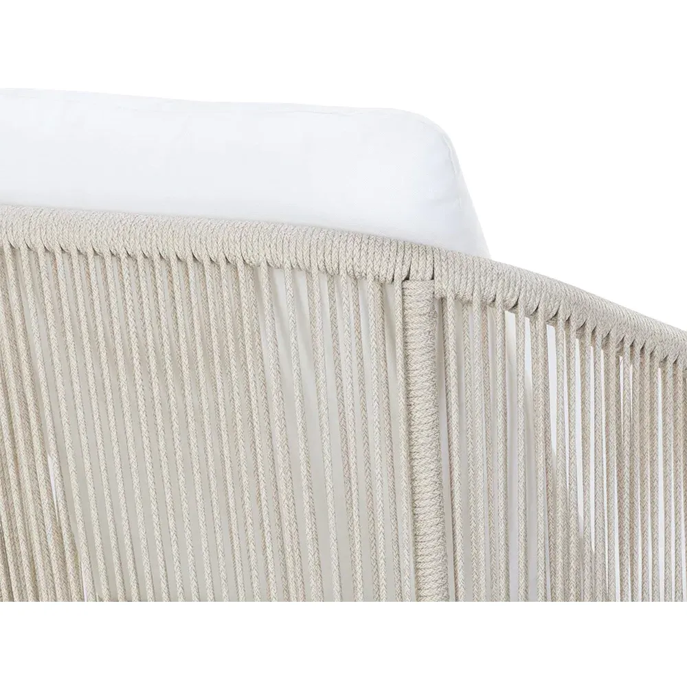 Terrell Outdoor Dining Chair - White, Woven Rope