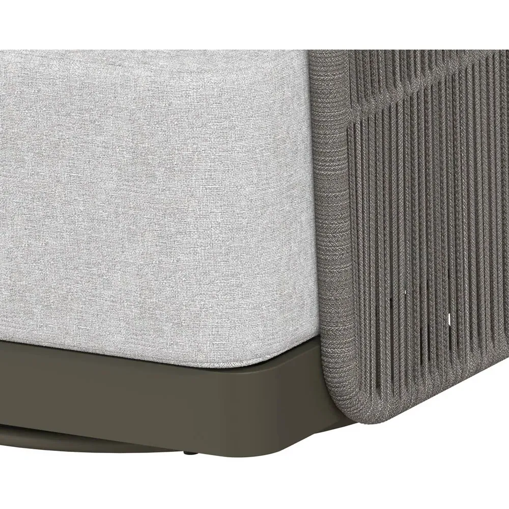 Terrell Outdoor Swivel Chair - Light Grey, Woven Rope