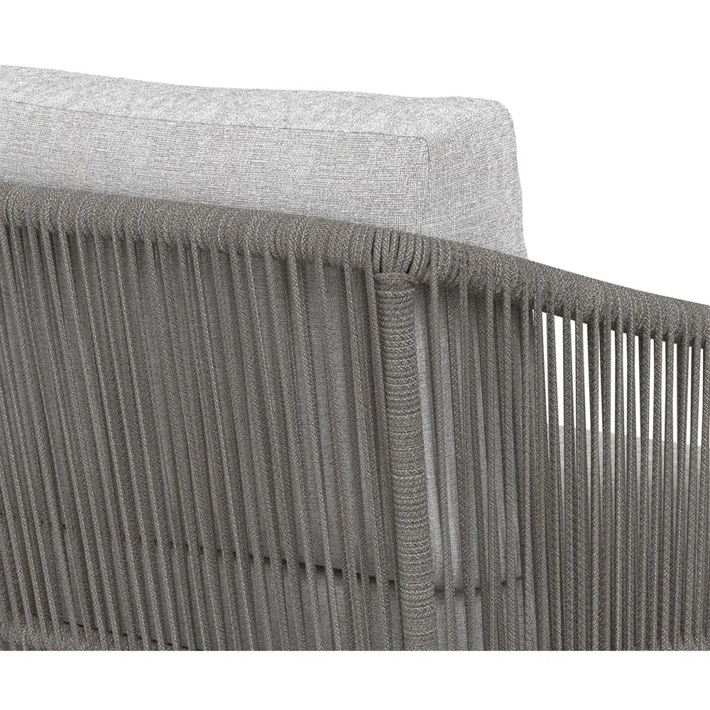 Terrell Outdoor Swivel Chair - Light Grey, Woven Rope