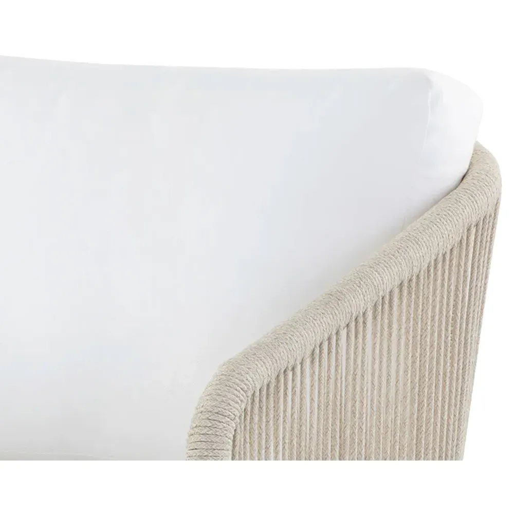 Terrell Outdoor Swivel Chair - White, Woven Rope