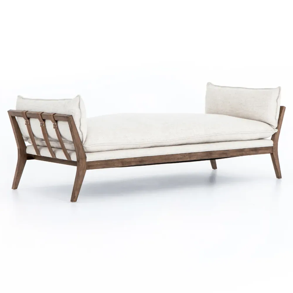Tery Rustic Lodge Upholstered Daybed - Cream, Wood
