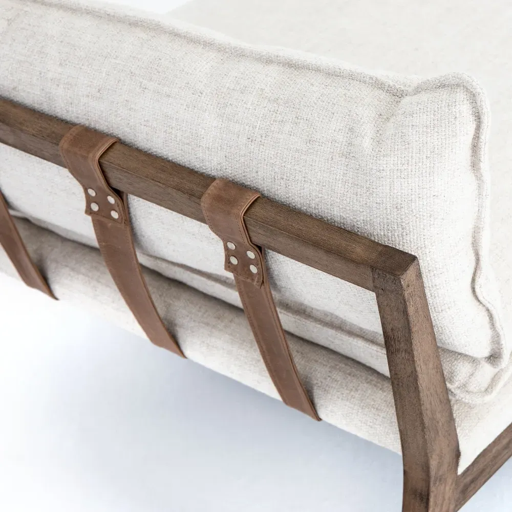 Tery Rustic Lodge Upholstered Daybed - Cream, Wood