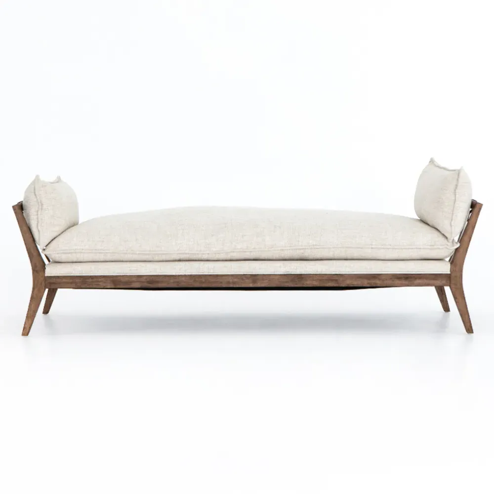 Tery Rustic Lodge Upholstered Daybed - Cream, Wood image