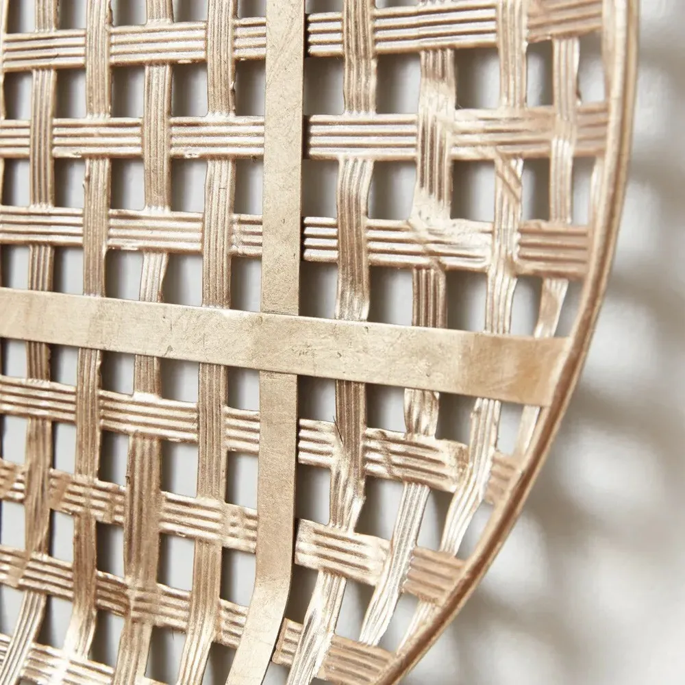 Thalia Round Woven Wall Decor Set of 3 - Gold, Iron
