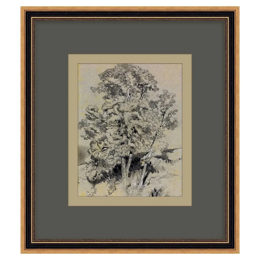 Thalina Nature Gold Frame Illustration - Grey image