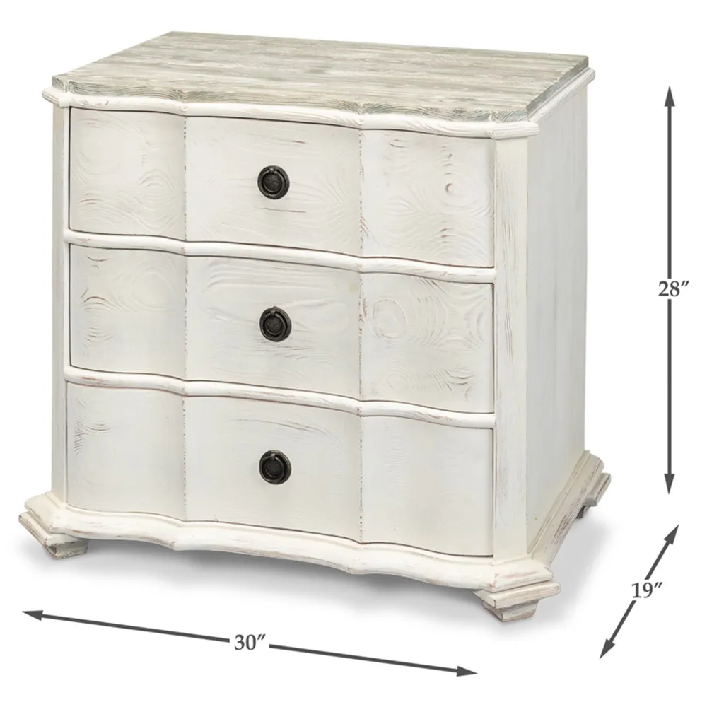 Thavriel Nightstand - White, Pine Wood