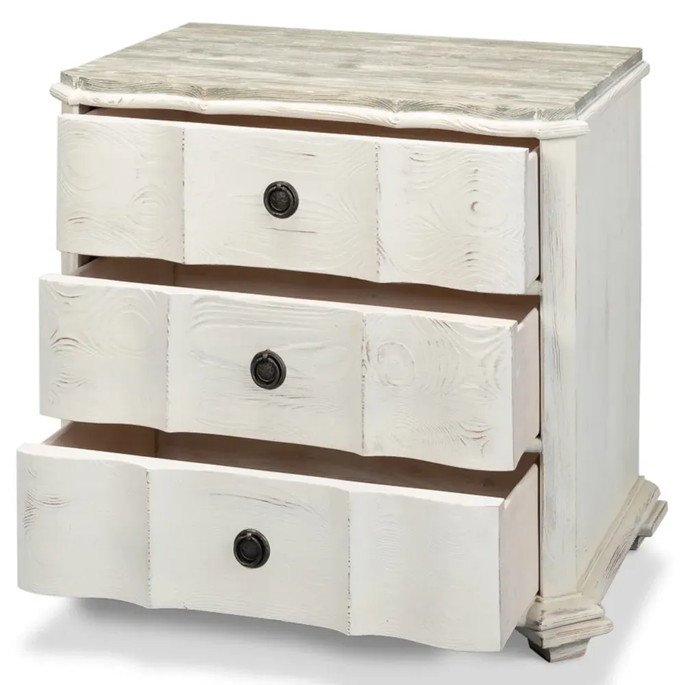 Thavriel Nightstand - White, Pine Wood