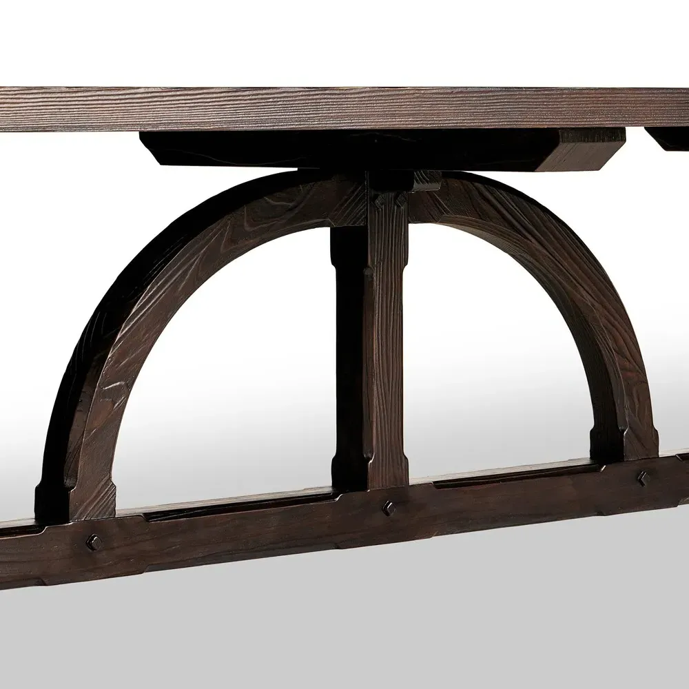 The Arch Rectangular Dining Table - Brown, Pine Wood