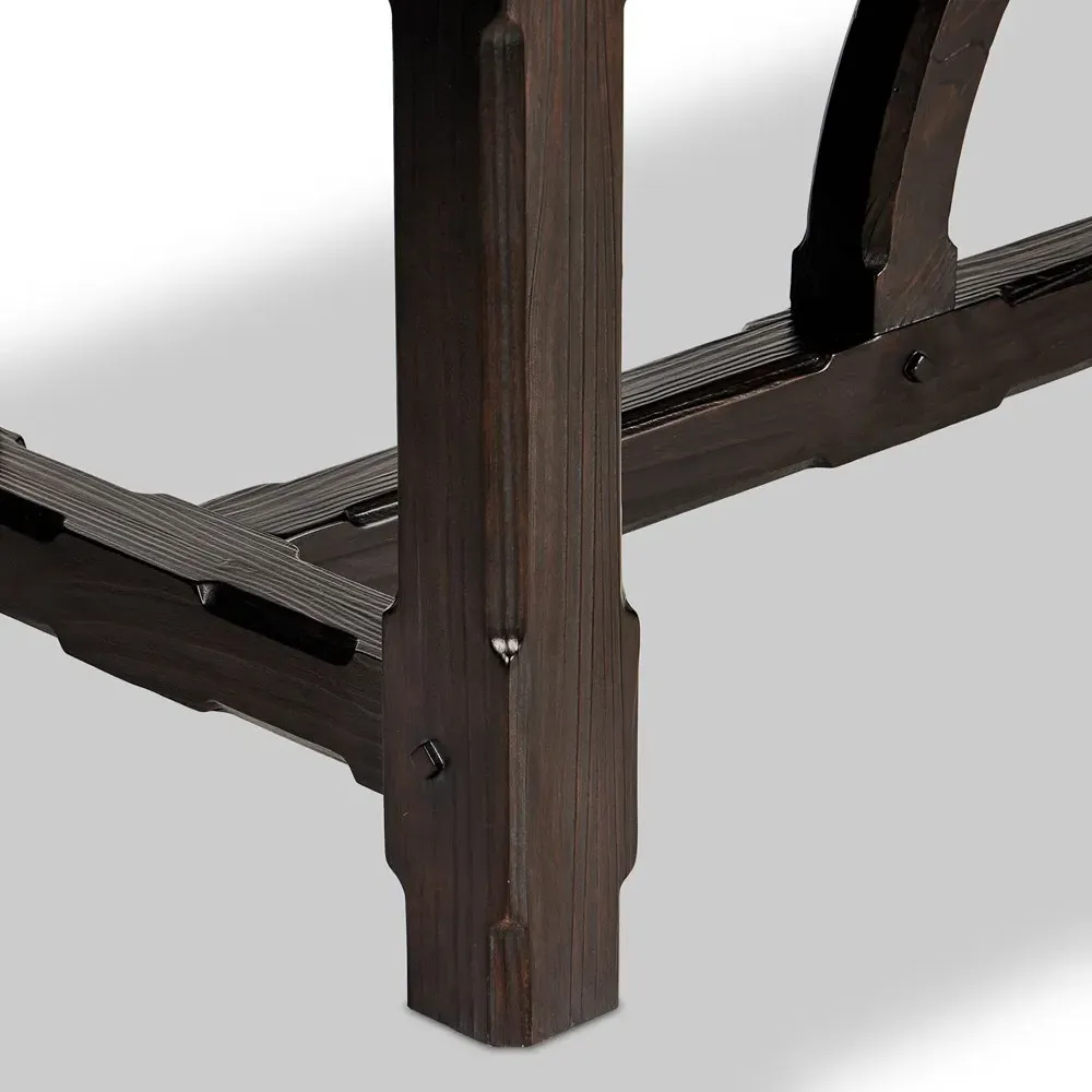 The Arch Rectangular Dining Table - Brown, Pine Wood