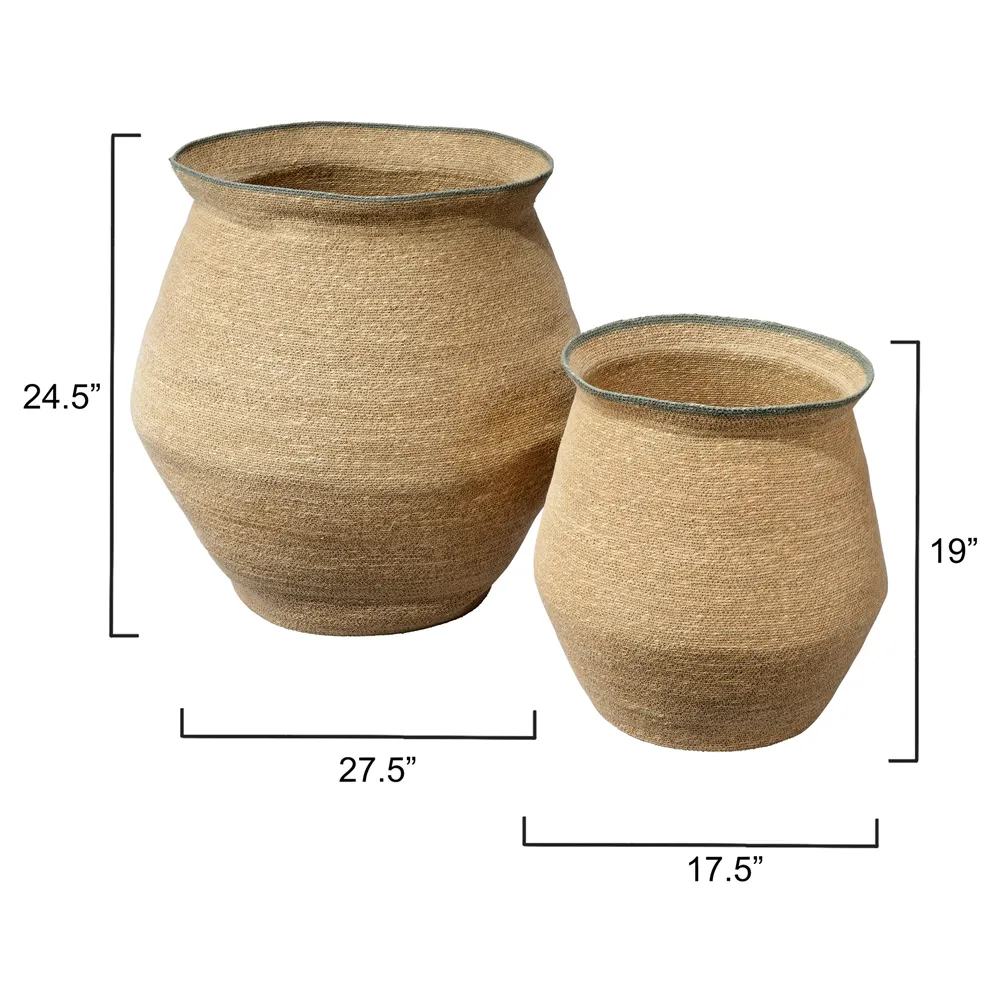 Theo Floor Basket Set - Natural, Seagrass