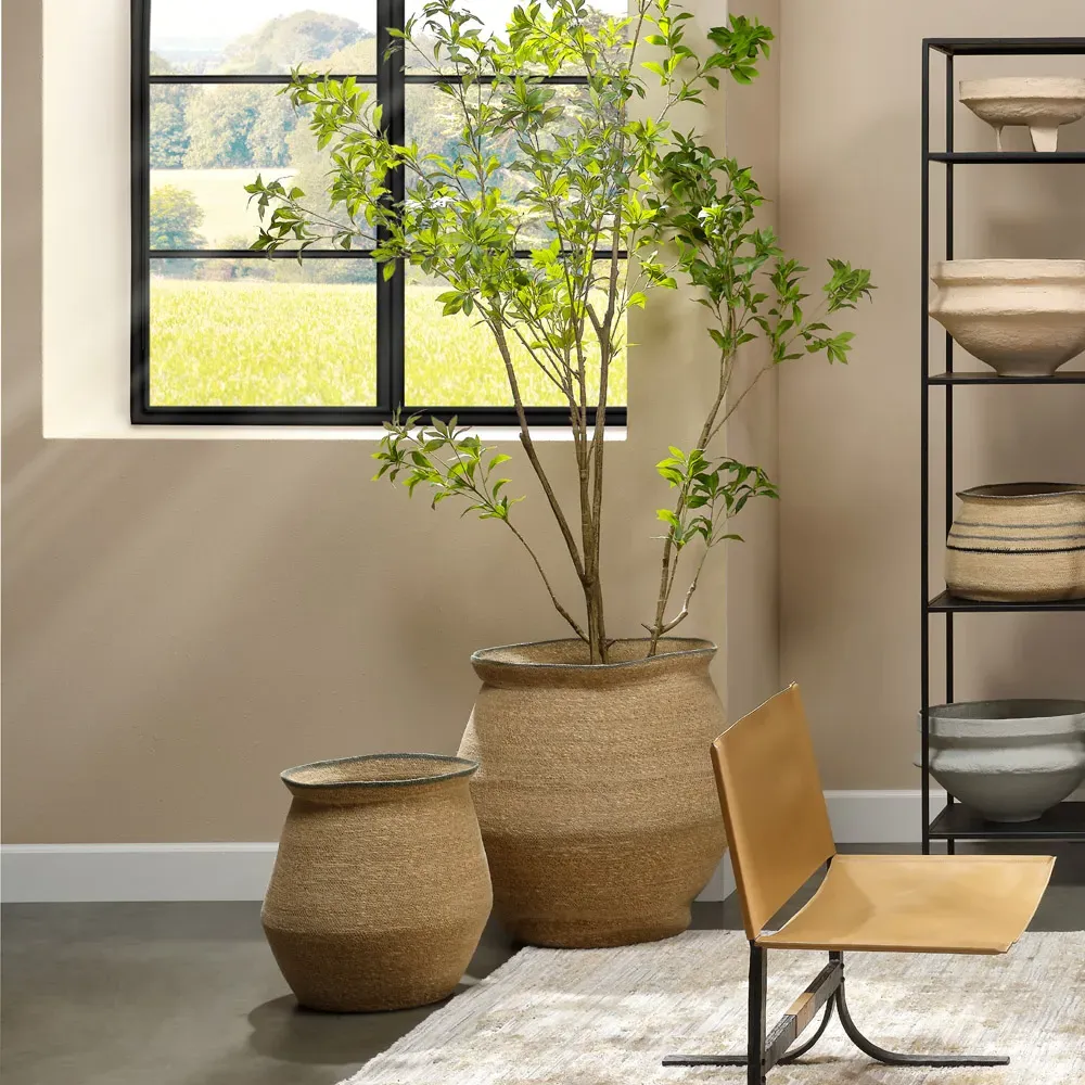 Theo Floor Basket Set - Natural, Seagrass