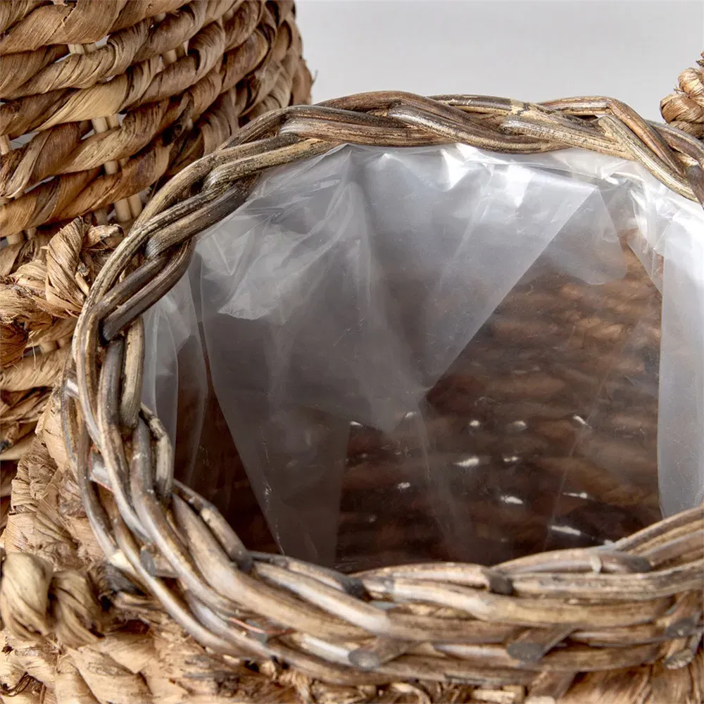 Theodora Woven Floor Basket Set of 2 - Brown, Abaca