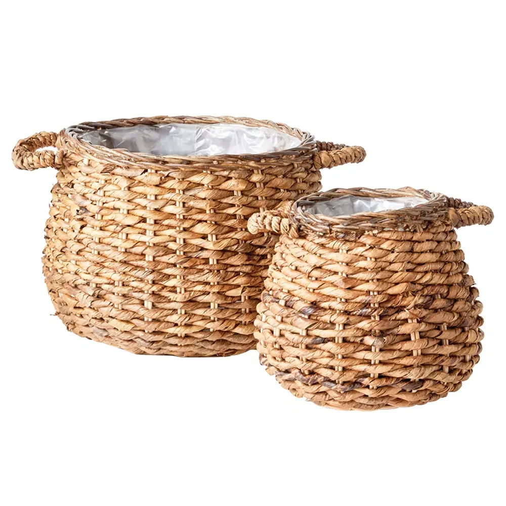 Theodora Woven Floor Basket Set of 2 - Brown, Abaca image