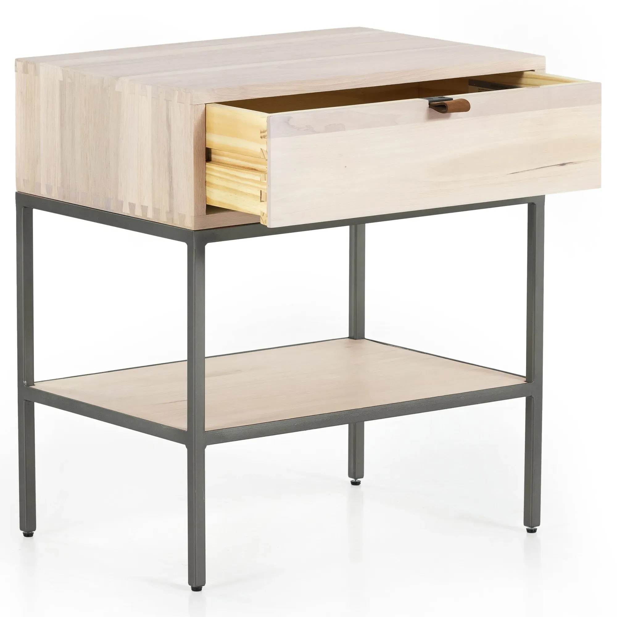 Theodore 1 Drawer Nightstand - Dove White, Poplar Wood