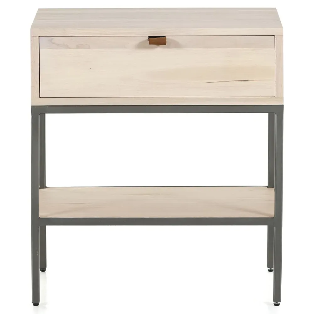 Theodore 1 Drawer Nightstand - Dove White, Poplar Wood image