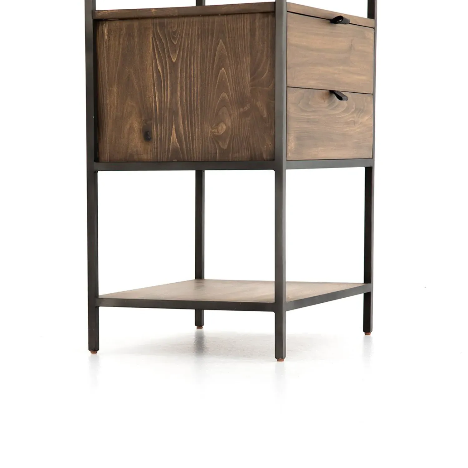 Theodore 2 Drawer Display Bookcase - Brown, Poplar Wood