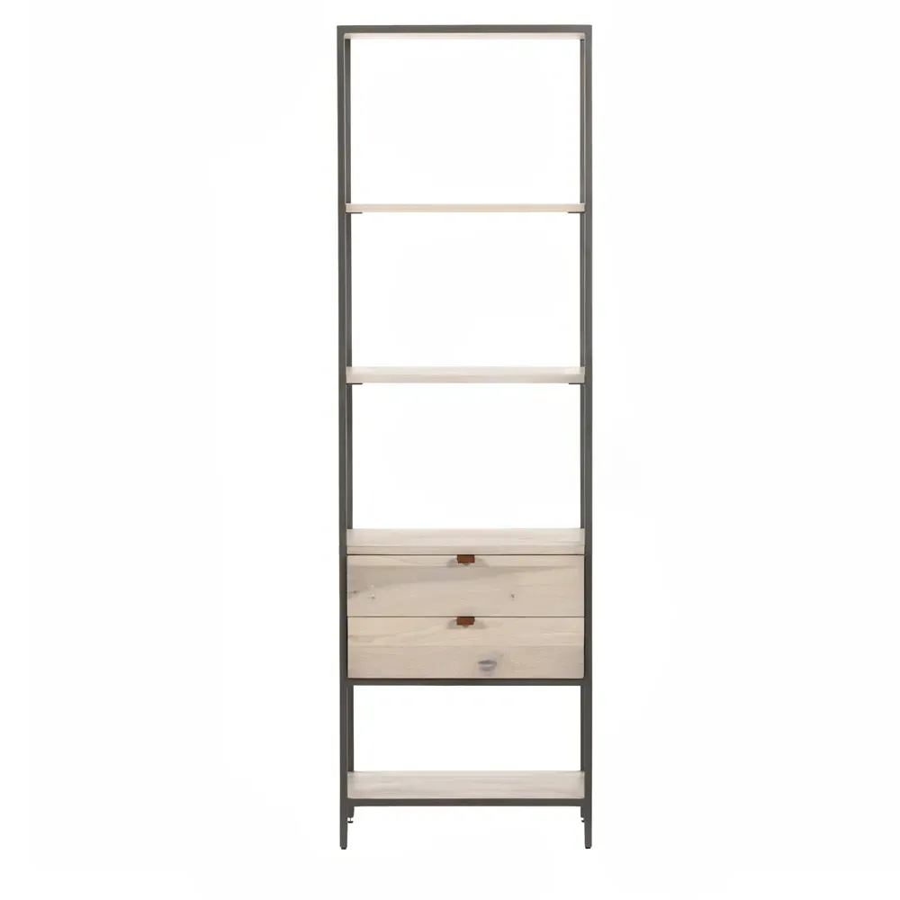 Theodore 2 Drawer Display Bookcase - Dove White, Poplar Wood