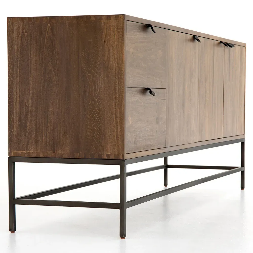Theodore 3 Door 2 Drawer Sideboard - Brown, Poplar Wood