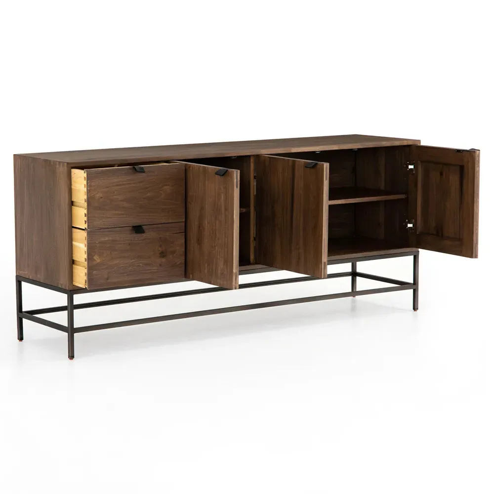 Theodore 3 Door 2 Drawer Sideboard - Brown, Poplar Wood