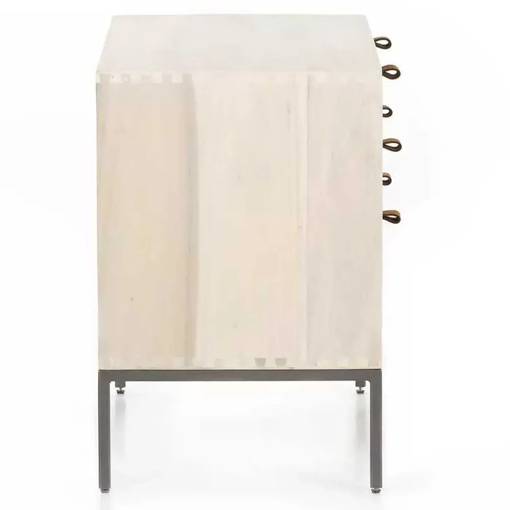 Theodore 3 Drawer Wide Nightstand - Dove Grey, Poplar Wood