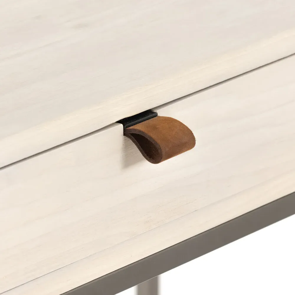 Theodore 3 Drawer Writing Desk - Dove White, Poplar Wood