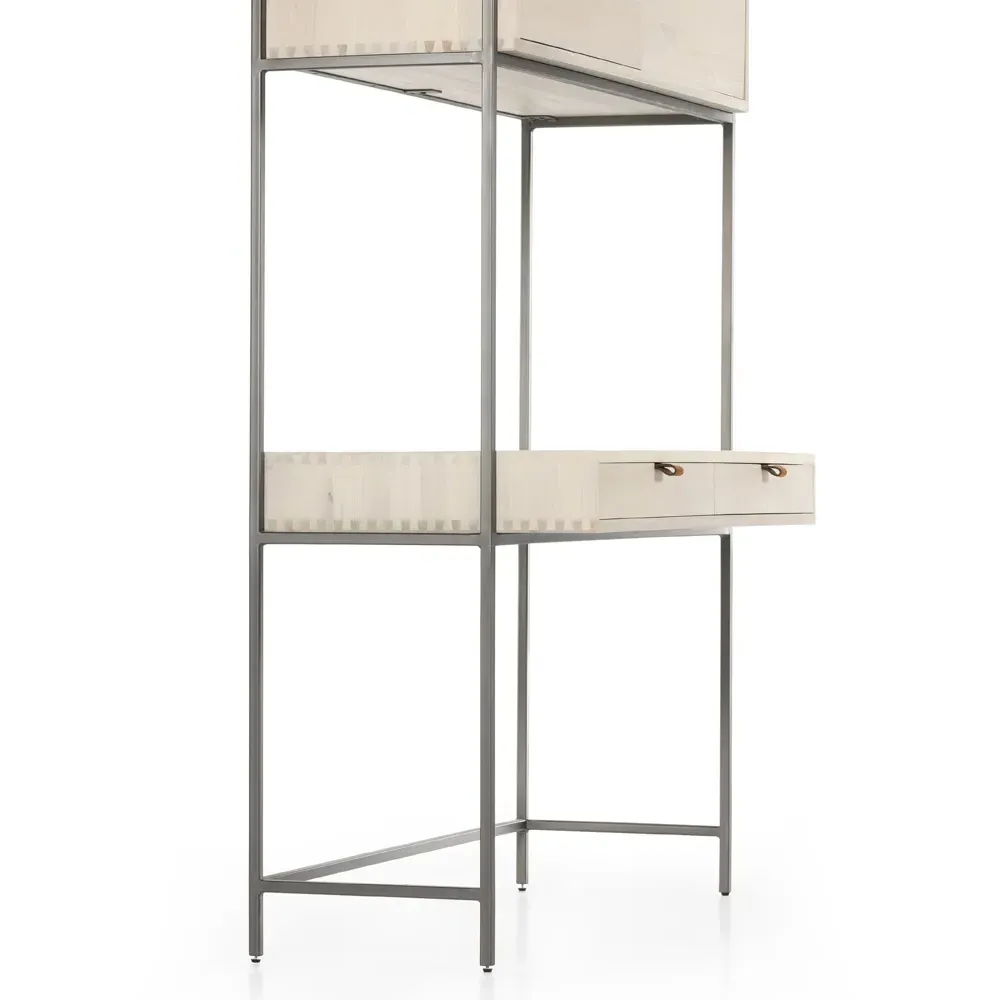 Theodore 5 Drawer Wall Desk - Dove White, Poplar Wood