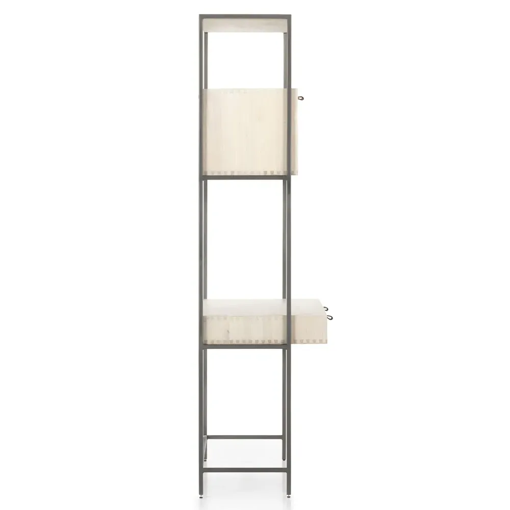 Theodore 5 Drawer Wall Desk - Dove White, Poplar Wood