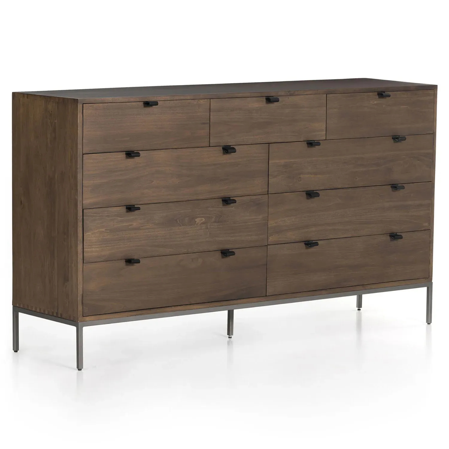 Theodore 9 Drawer Dresser - Brown, Poplar Wood