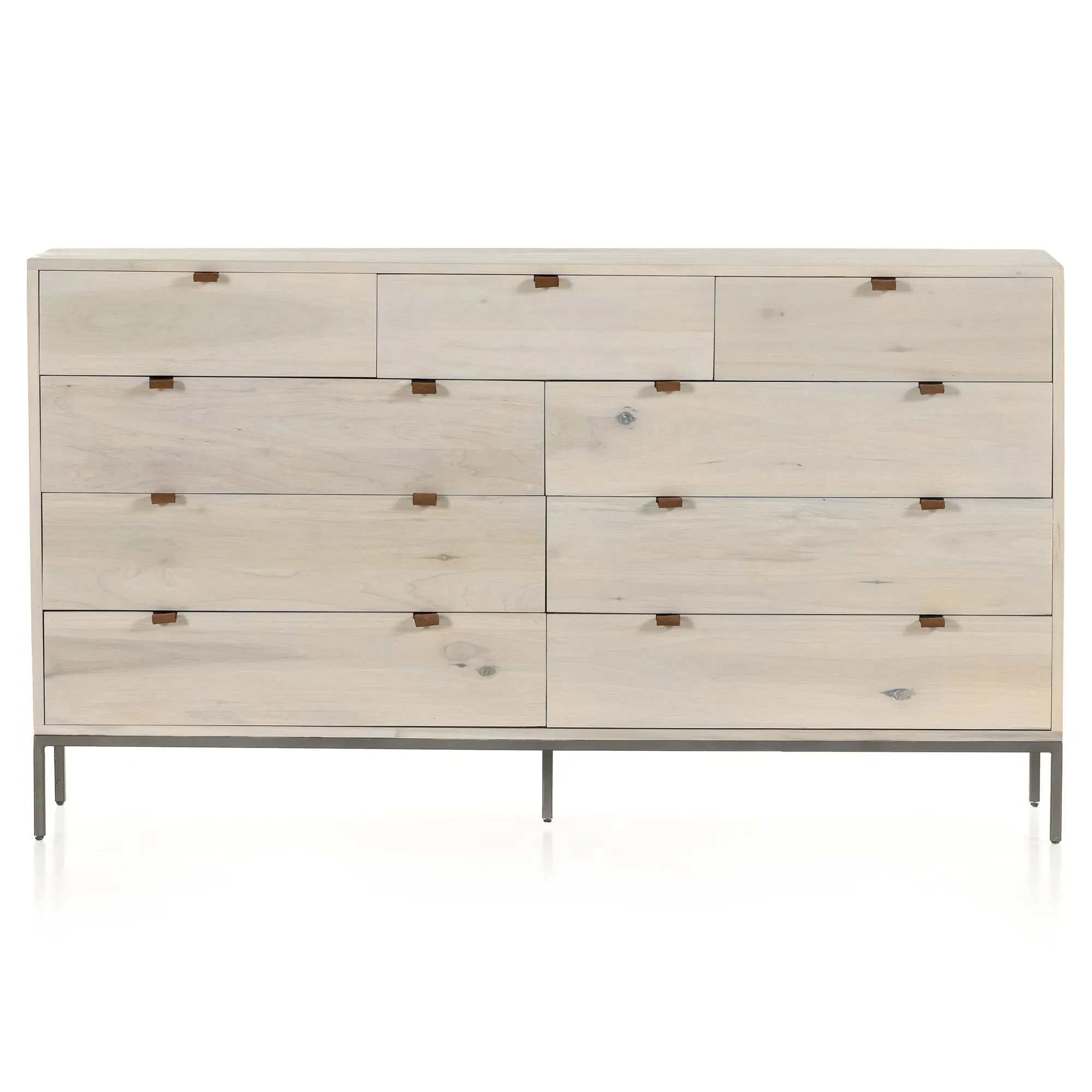 Theodore 9 Drawer Dresser - Dove White, Poplar Wood
