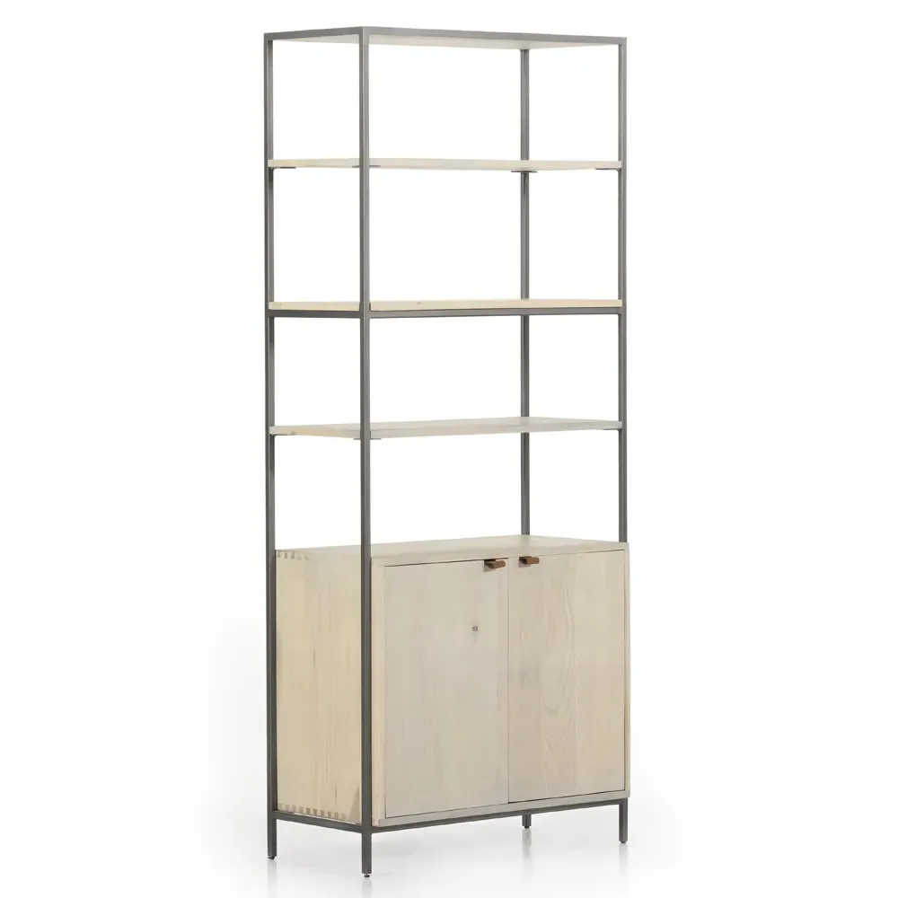 Theodore Open Back Bookcase - Dove White, Pine Wood