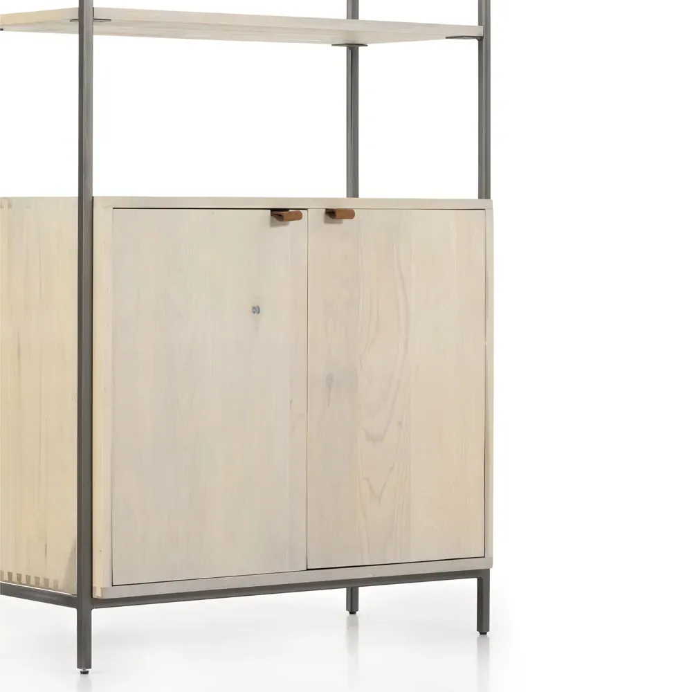 Theodore Open Back Bookcase - Dove White, Pine Wood