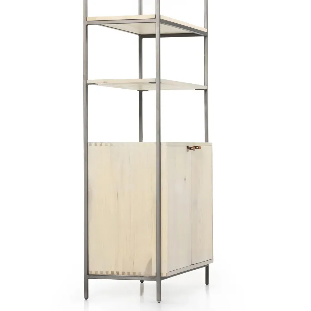 Theodore Open Back Bookcase - Dove White, Pine Wood