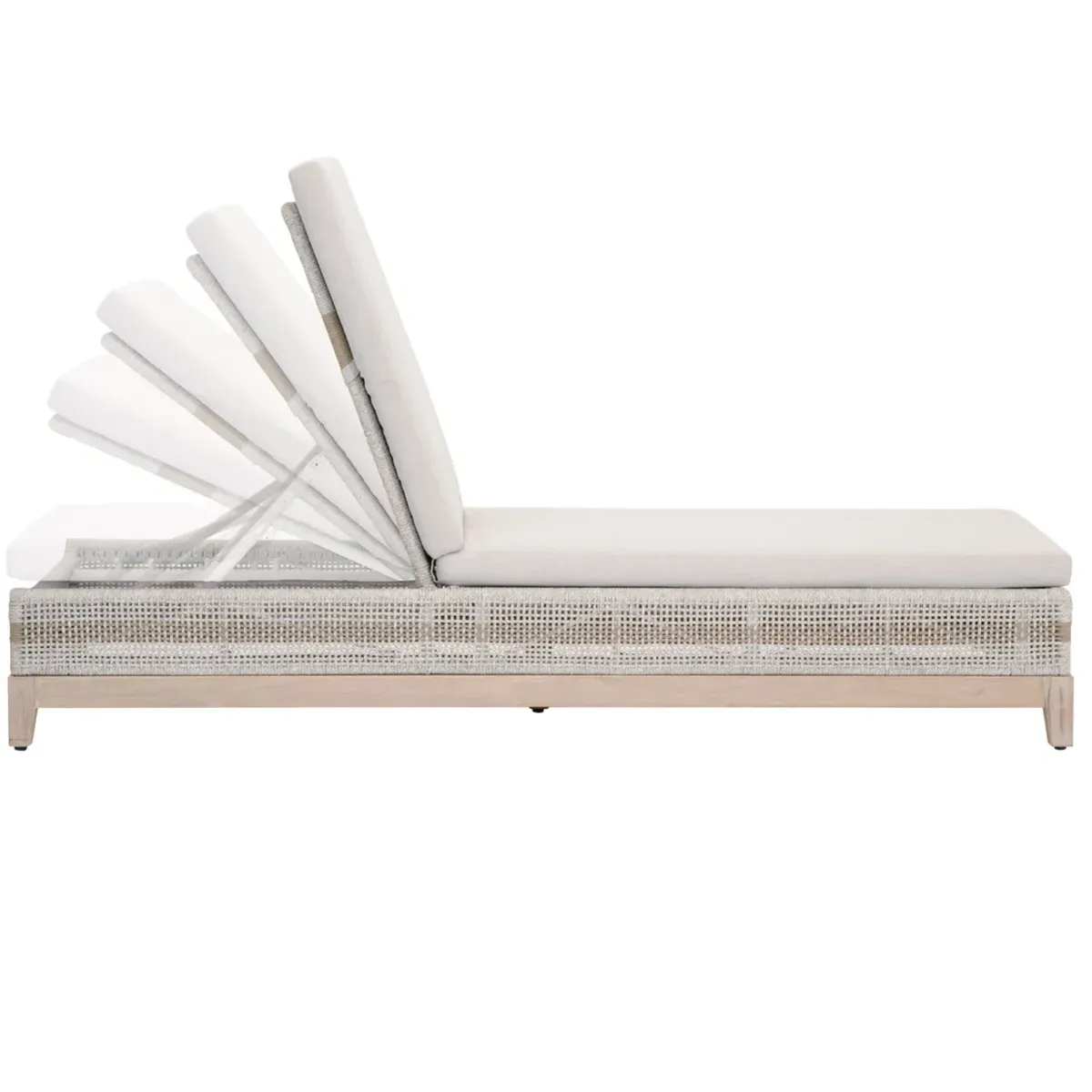 Theodore Outdoor Chaise Lounge - Grey, Teak