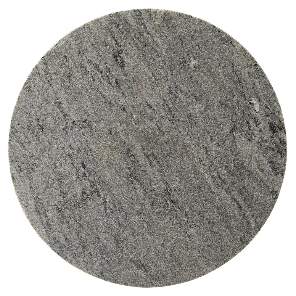 Theodore Round End Table - Black, Marble