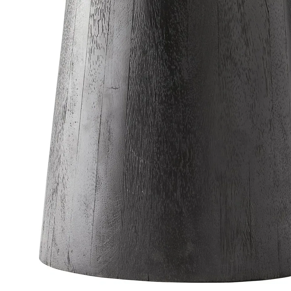 Theodore Round End Table - Black, Marble