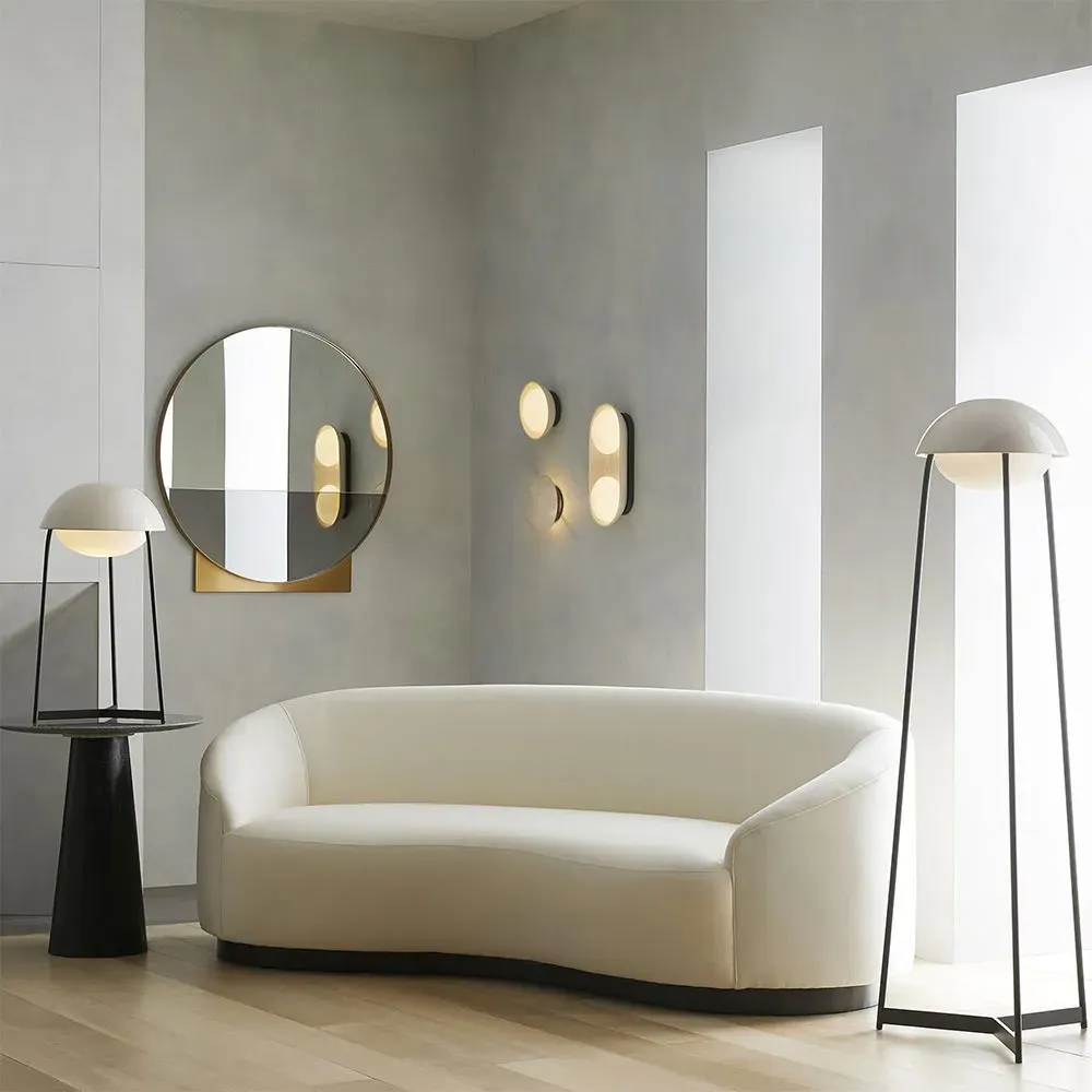 Theodore Round End Table - Black, Marble