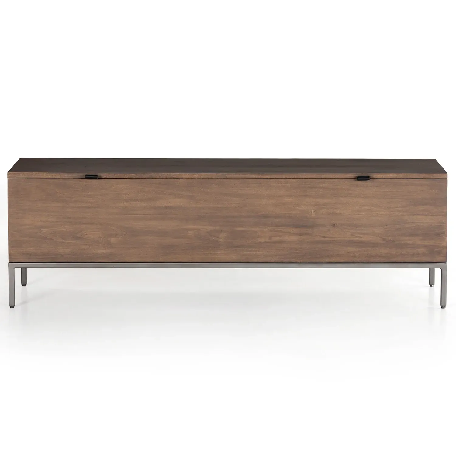 Theodore Storage Bench with Leather Pulls - Grey, Wood image