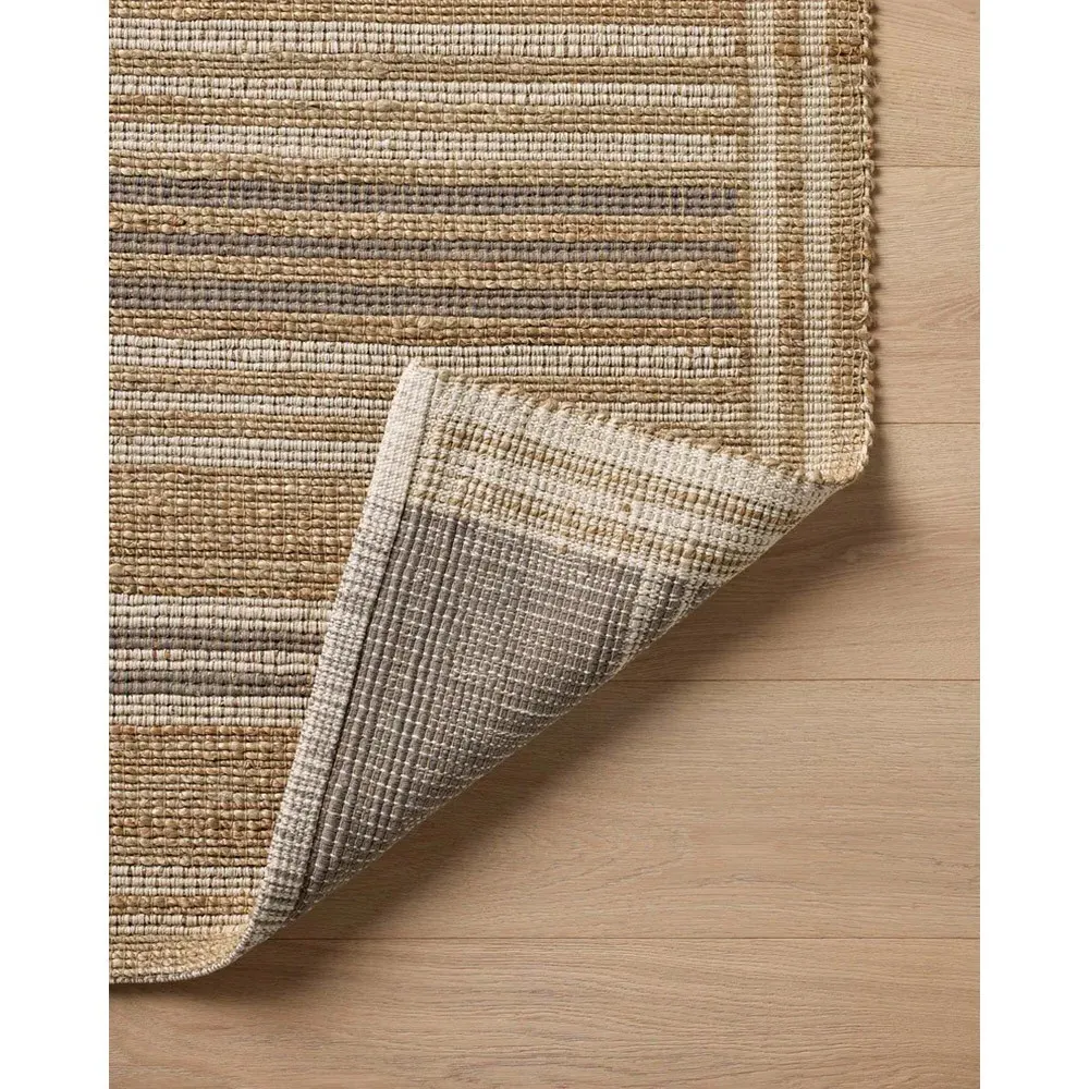 Theodore Striated Patterned Runner Rug - Brown, Jute