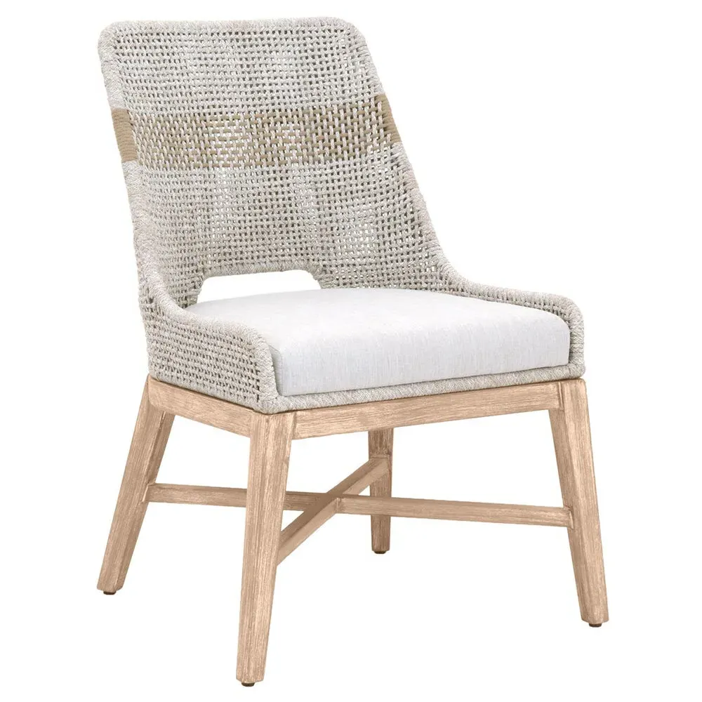 Theodore Woven Dining Side Chair Set of 2 - Taupe, Mahogany