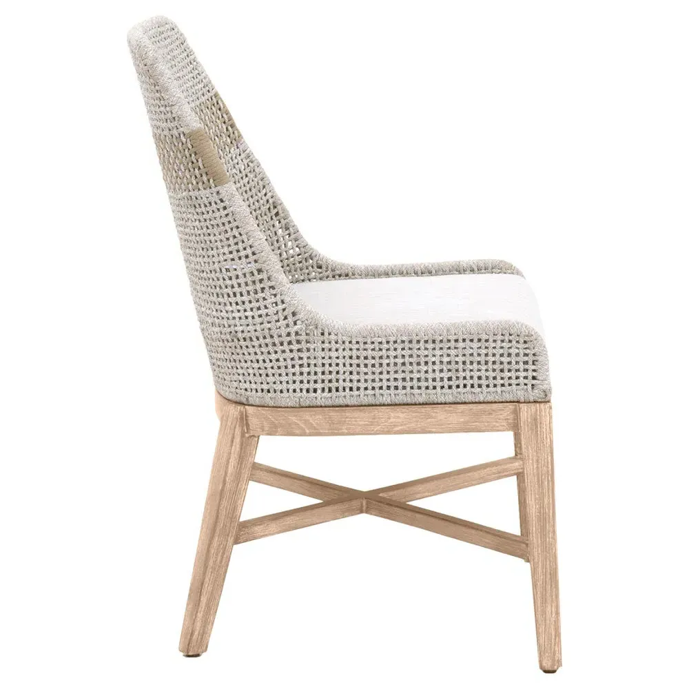 Theodore Woven Dining Side Chair Set of 2 - Taupe, Mahogany