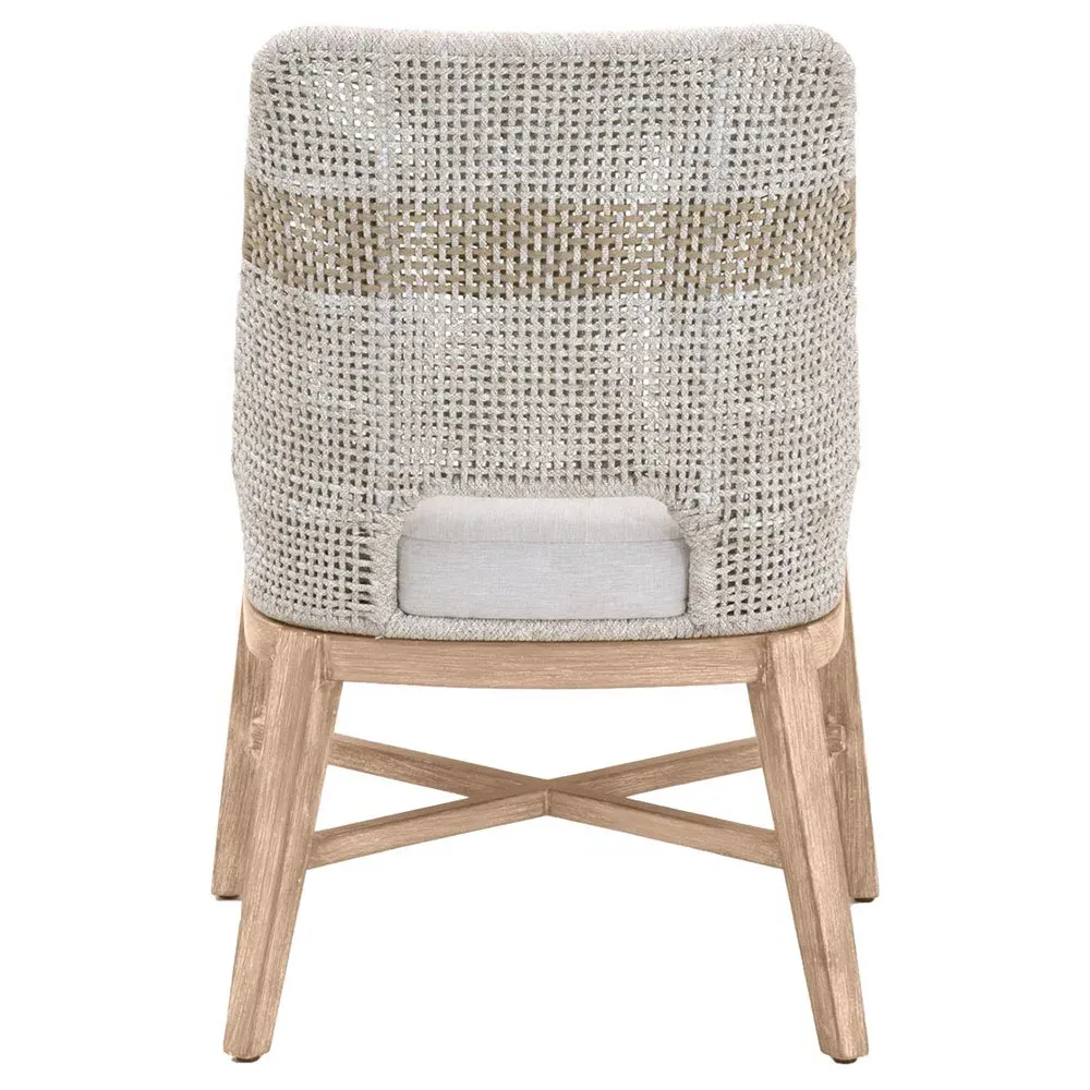 Theodore Woven Dining Side Chair Set of 2 - Taupe, Mahogany