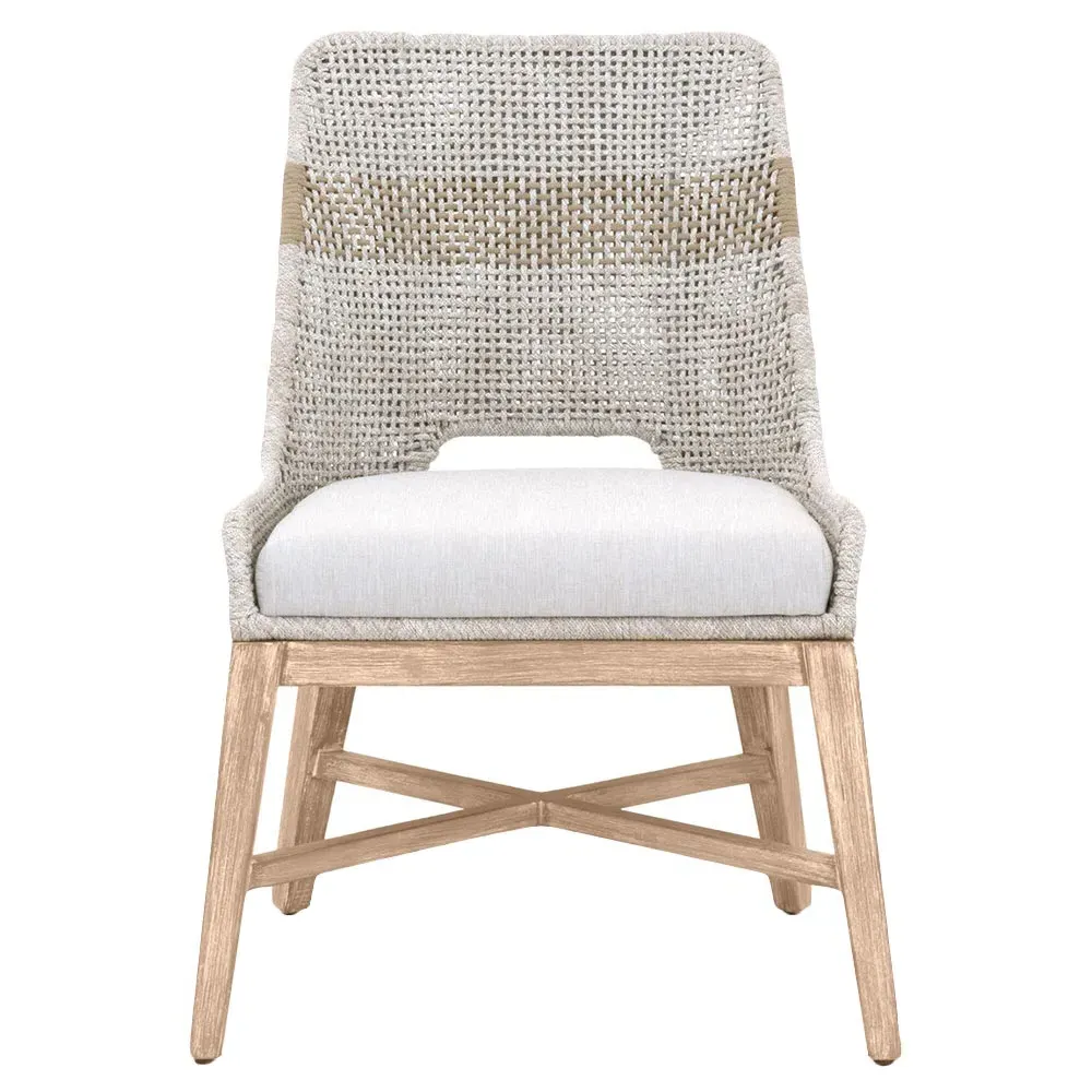 Theodore Woven Dining Side Chair Set of 2 - Taupe, Mahogany