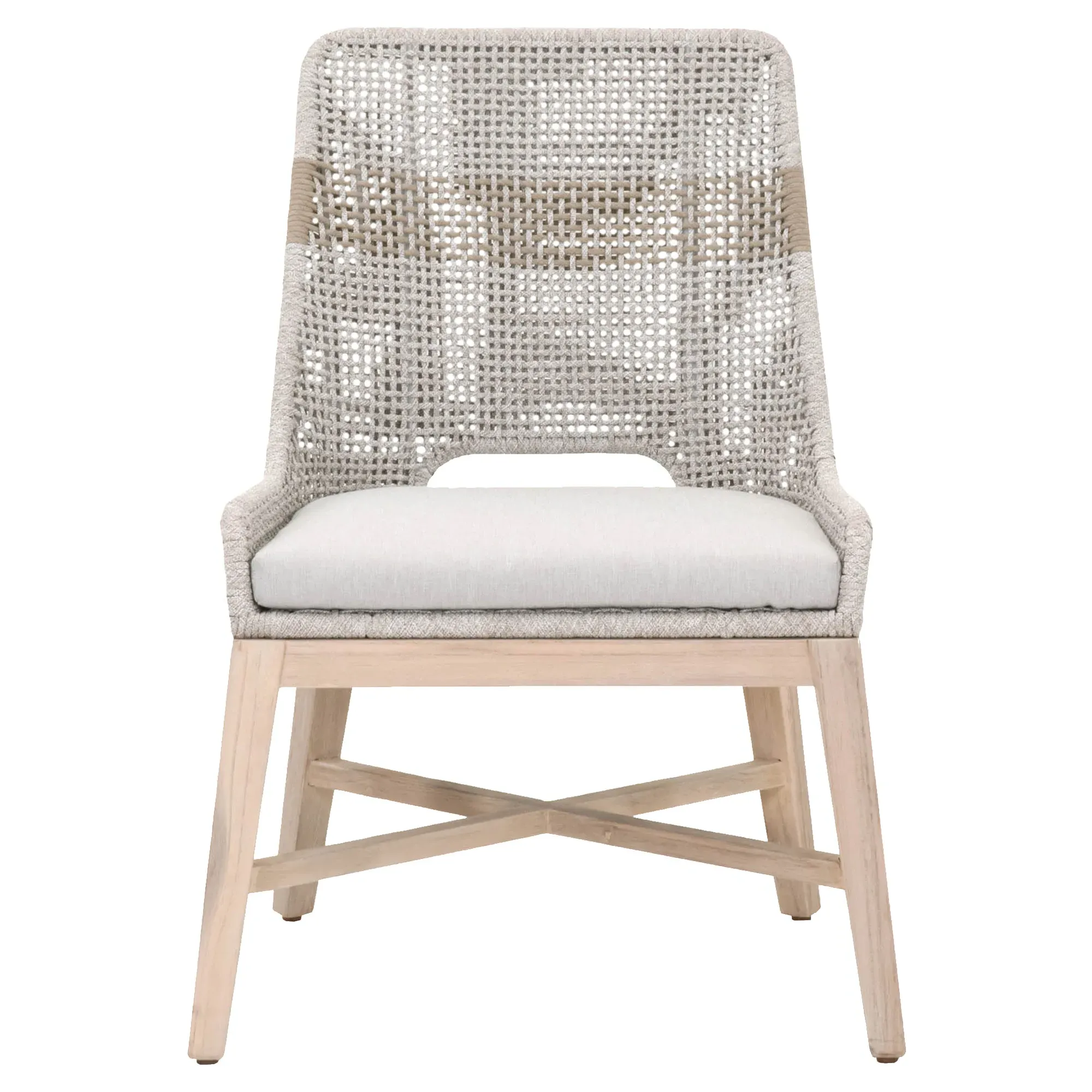 Theodore Woven Outdoor Dining Chair Set of 2 - Grey, Teak