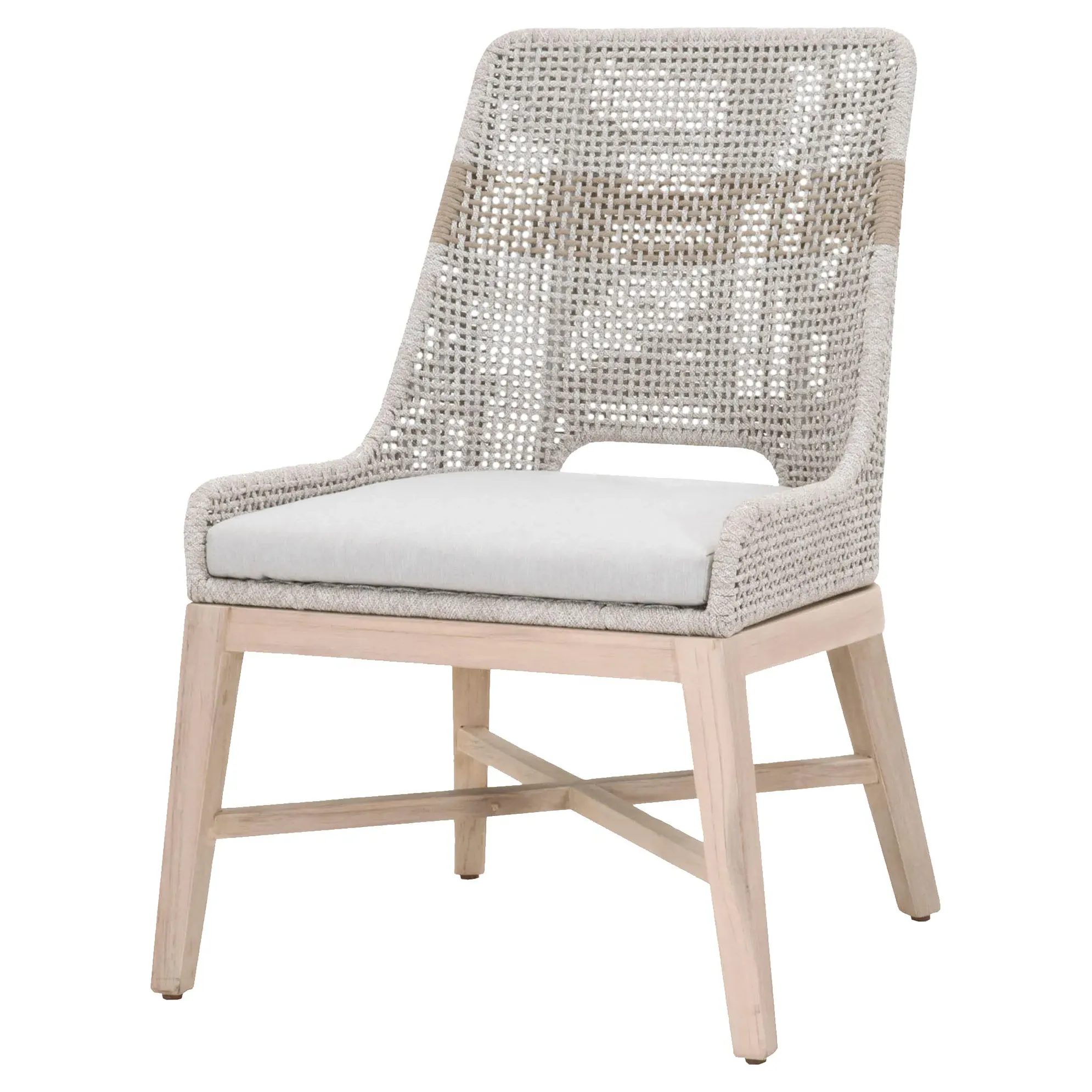 Theodore Woven Outdoor Dining Chair Set of 2 - Grey, Teak