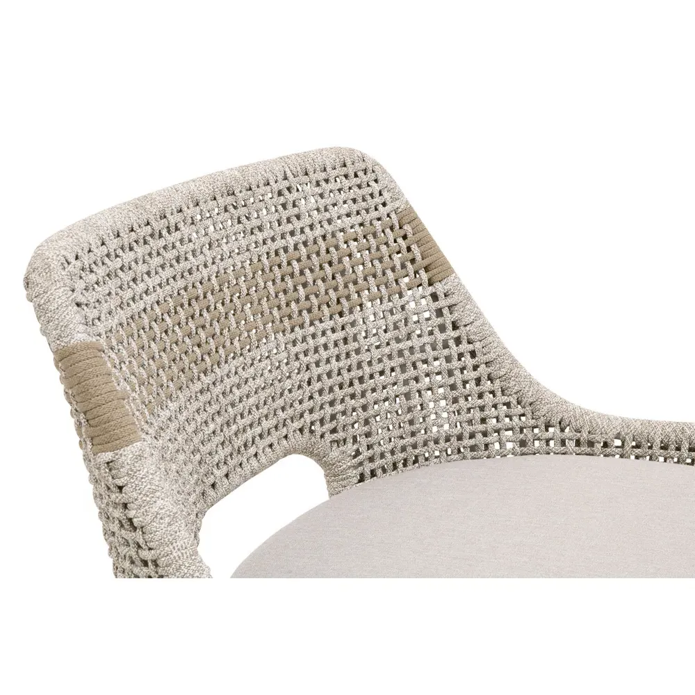 Theodore Woven Upholstered Counter Stool - Beige, Mahogany