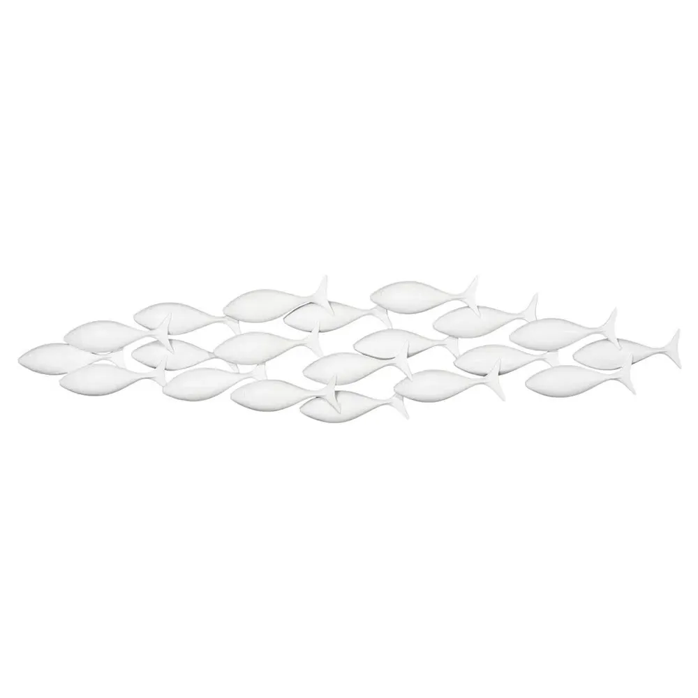 Theodosia School of Fish Wall Sculpture - Matte White, Resin image