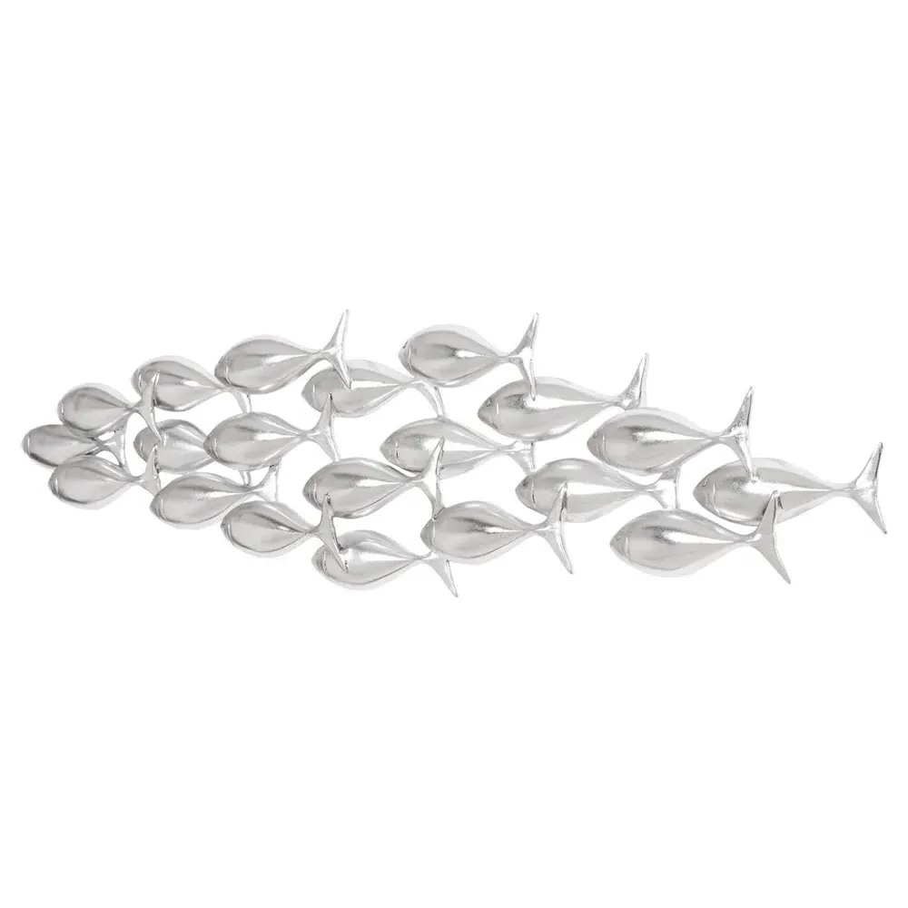 Theodosia School of Fish Wall Sculpture - Silver Leaf, Resin