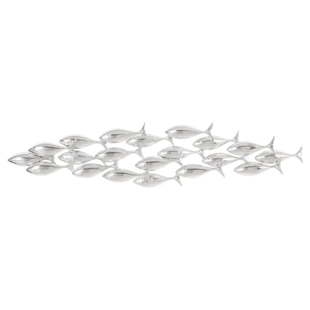 Theodosia School of Fish Wall Sculpture - Silver Leaf, Resin