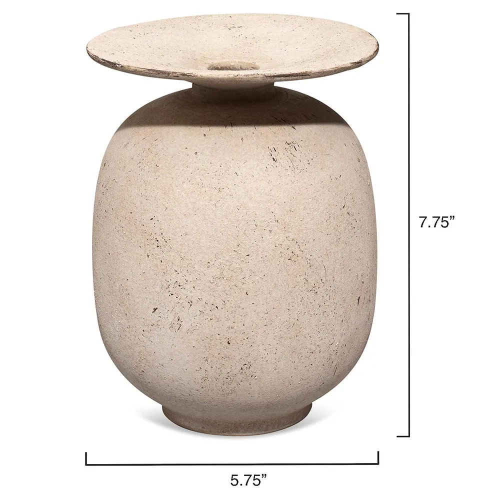 Theresa Decorative Table Vase - Beige, Ceramic